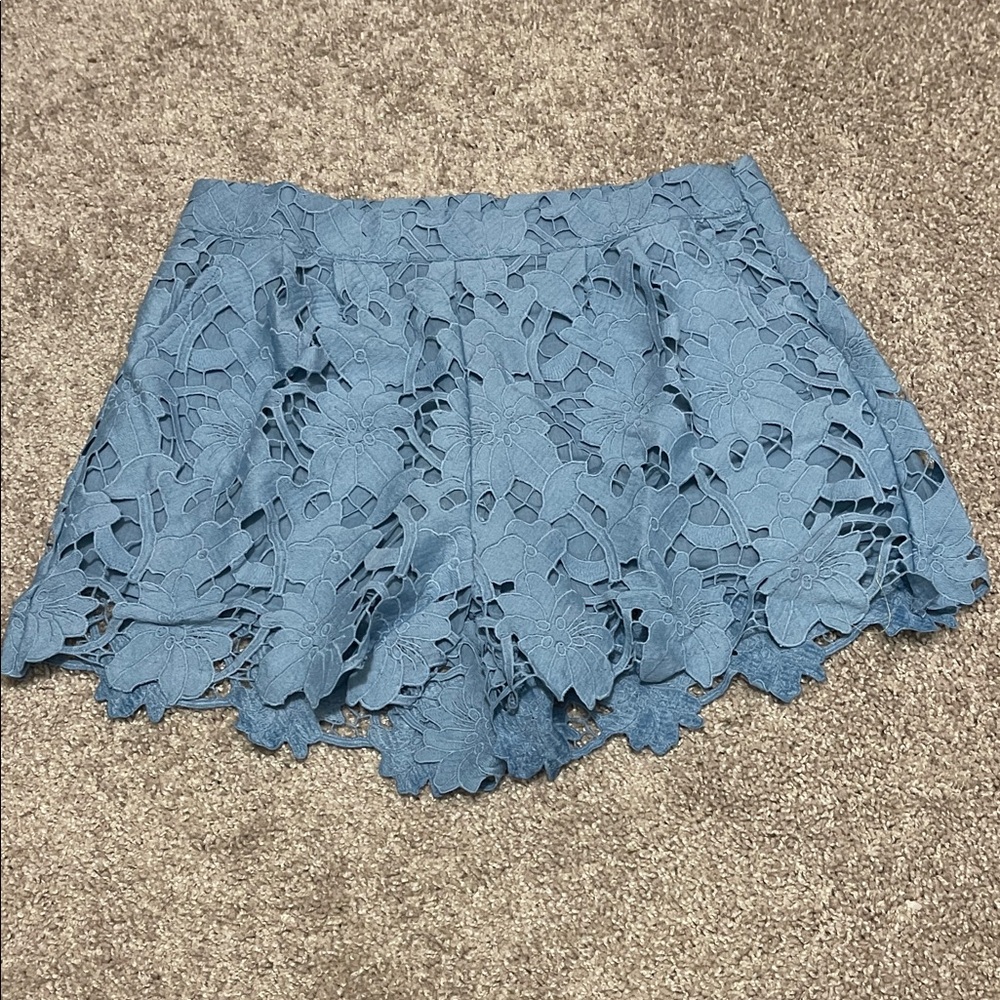NWT Umgee Lace Overlay Light Blue Shorts